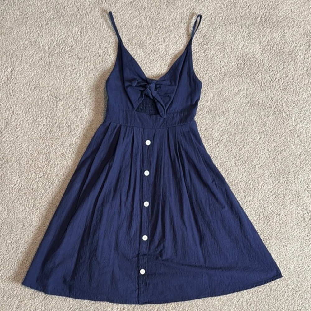 Fancyinn Navy Blue Spaghetti Strap Mini Sundress, excellent condition
